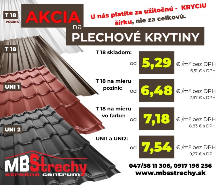 Sezónna akcia na plechové krytiny v MBS Strechy