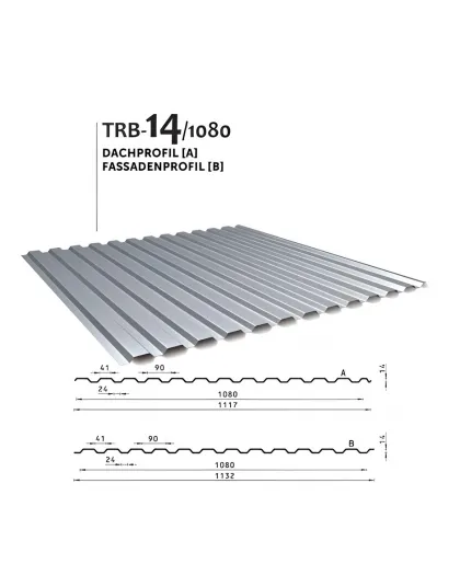 Strešný/fasádny profil TRB – 14/1080