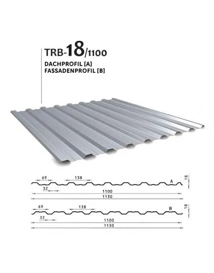 Strešný/fasádny profil TRB - 18/1100