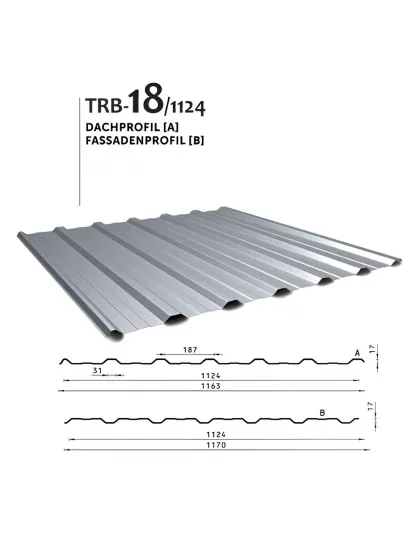 Strešný/fasádny profil TRB - 18/1124