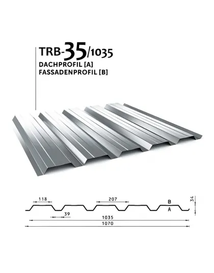 Strešný/fasádny profil TRB - 35/1035