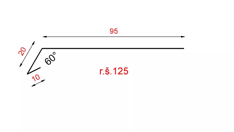 Odkvapové lemovanie 125mm
