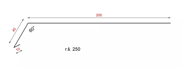 Odkvapové lemovanie 250mm