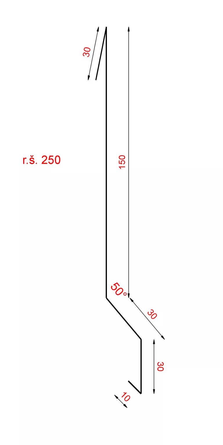 Záveterná lišta na falcovanú krytinu